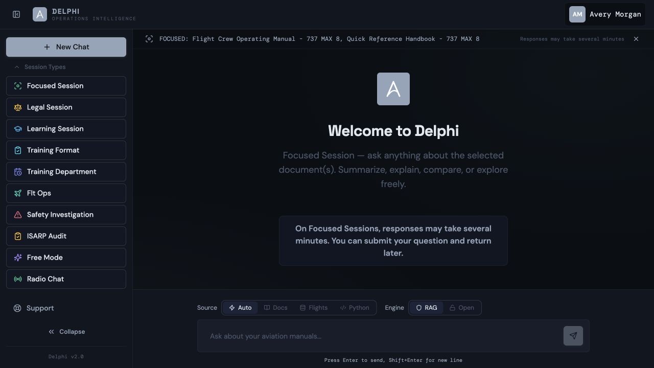 FlightAtom Delphi Focused Session screenshot